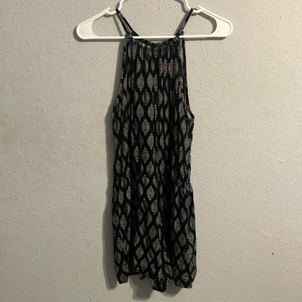 Black and White Patterned Halter romper